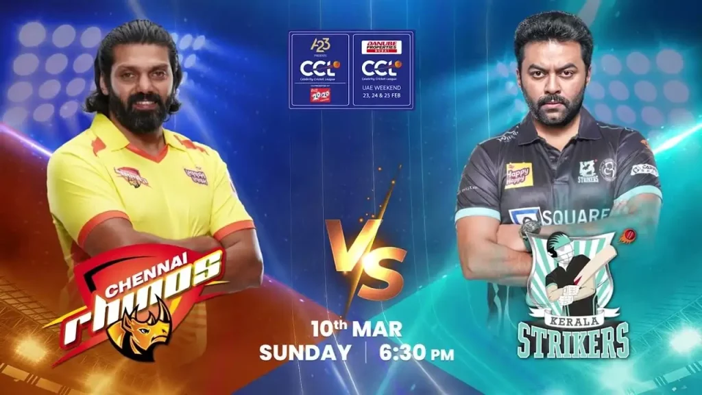 Celebrity Cricket League Live Score: Chennai Rhinos vs Kerala Strikers