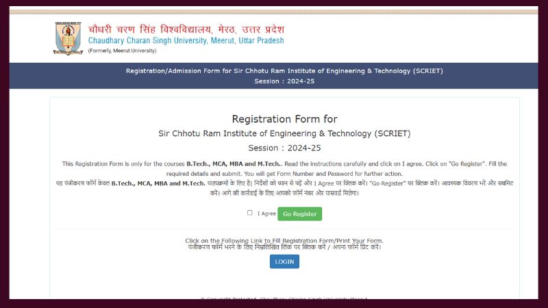 CCS University Admissions 2024-25: Apply Now for UG and PG Programs Including B.Tech., MCA, MBA, and M.Tech.
