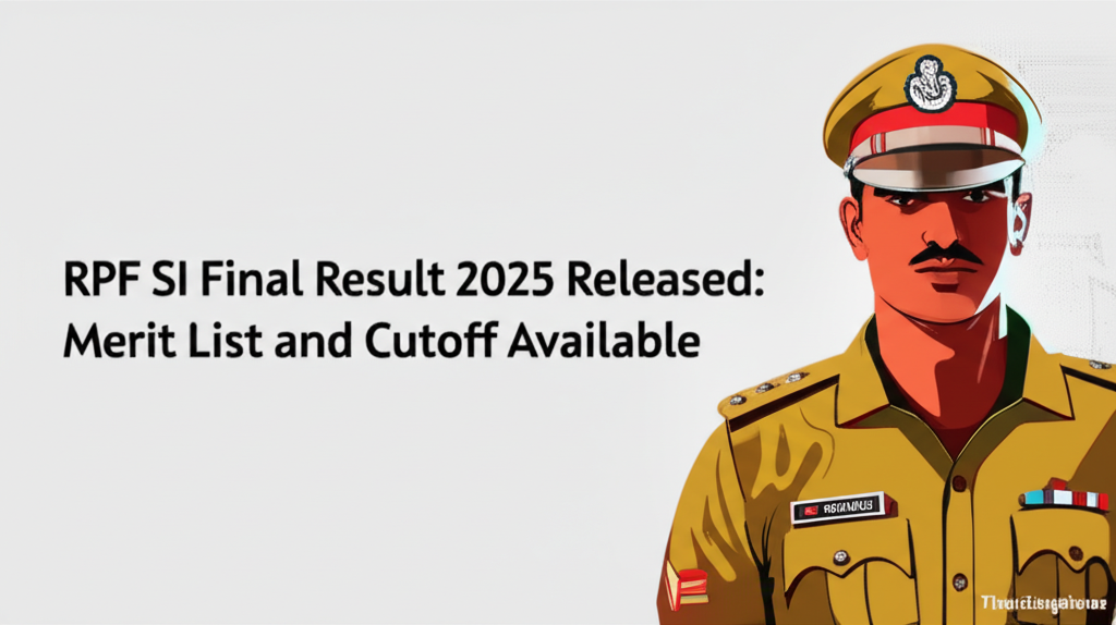 RPF SI Final Result 2025 Released: Merit List and Cutoff Available