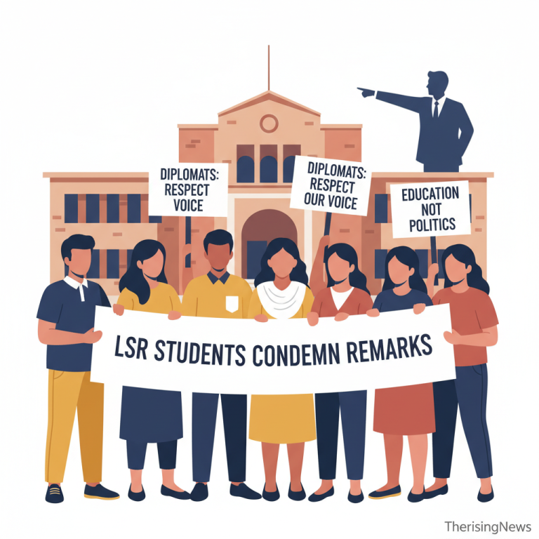 Delhi University Students Protest Diplomats Remarks At Lsr College