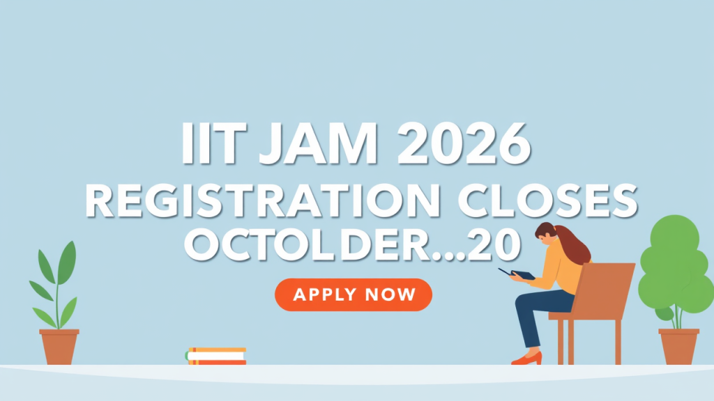 IIT JAM 2026 Registration Closes October 20, Apply Now