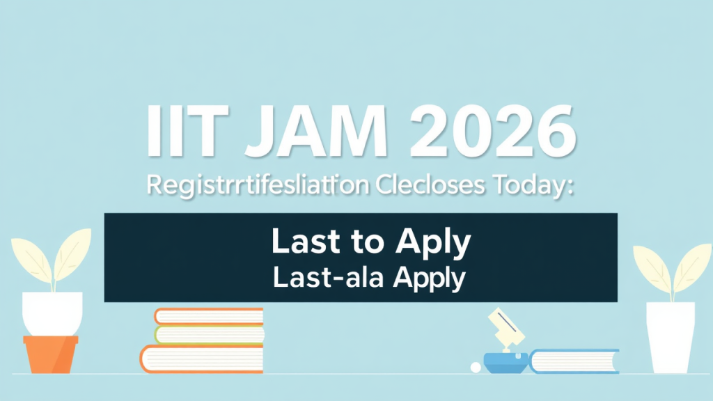 IIT JAM 2026 Registration Closes Today: Last Chance to Apply