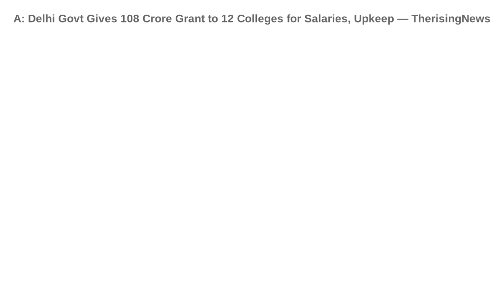 A: Delhi Govt Gives 108 Crore Grant to 12 Colleges for Salaries, Upkeep