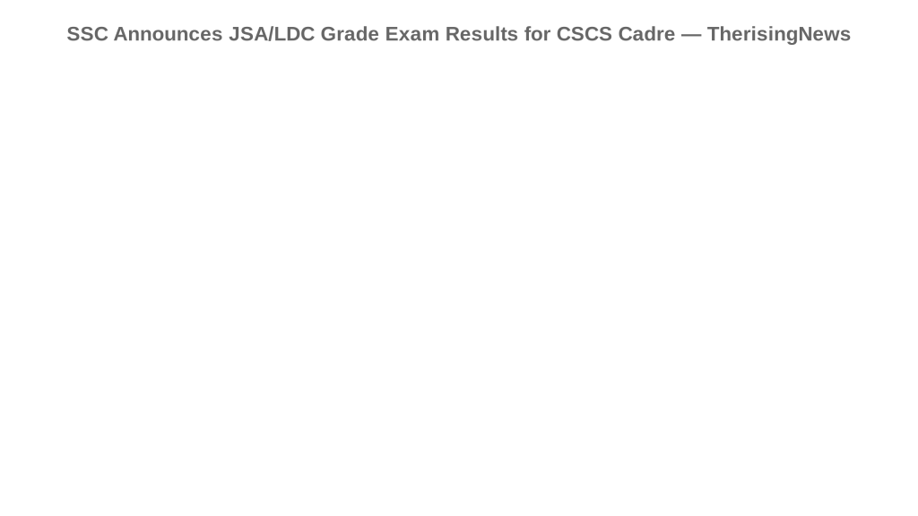 SSC Announces JSA/LDC Grade Exam Results for CSCS Cadre