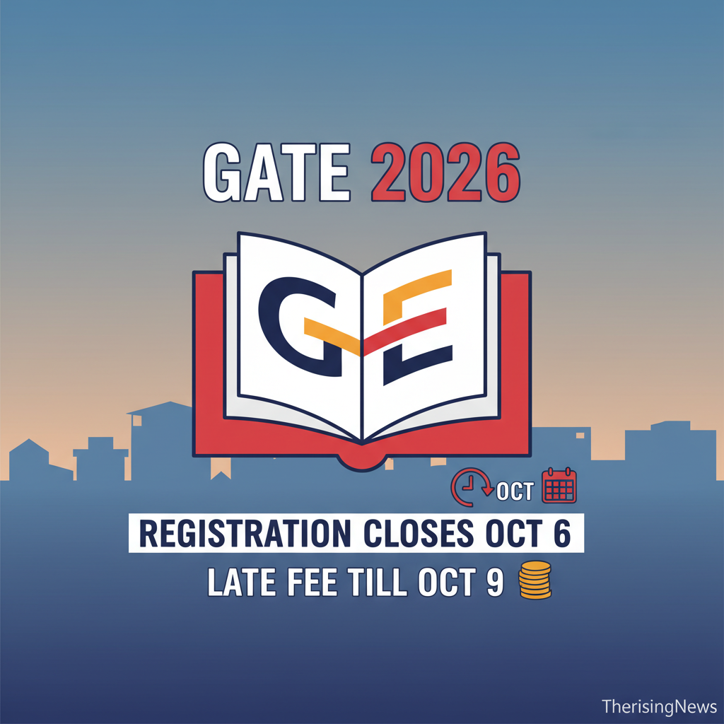 A: GATE 2026 Registration Closes Oct 6; Late Fee Option Till Oct 9