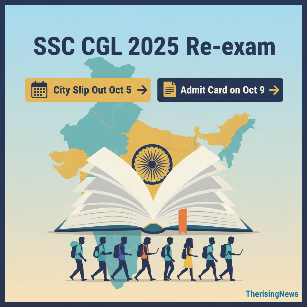 A: SSC CGL 2025 Re-exam City Slip Out Oct 5, Admit Card on Oct 9